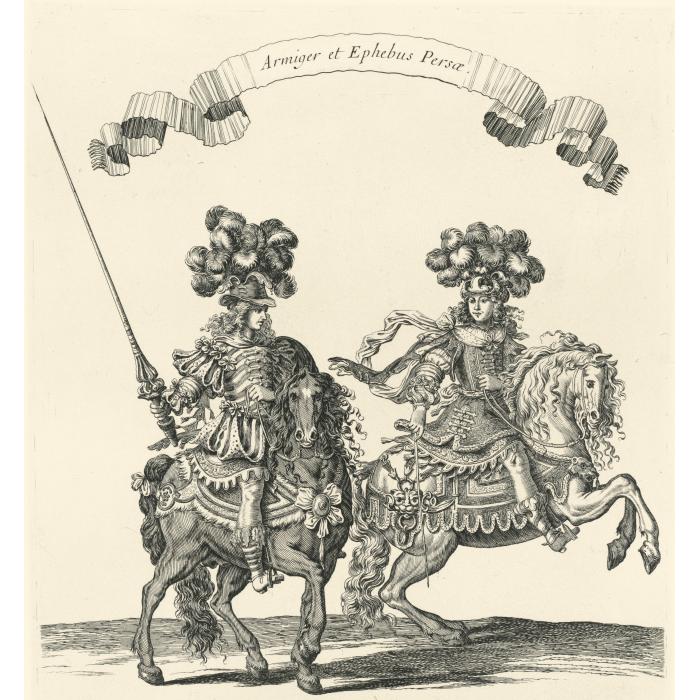 Second quadrille: Persian Page and Squire - Une estampe d’après François Chauveau