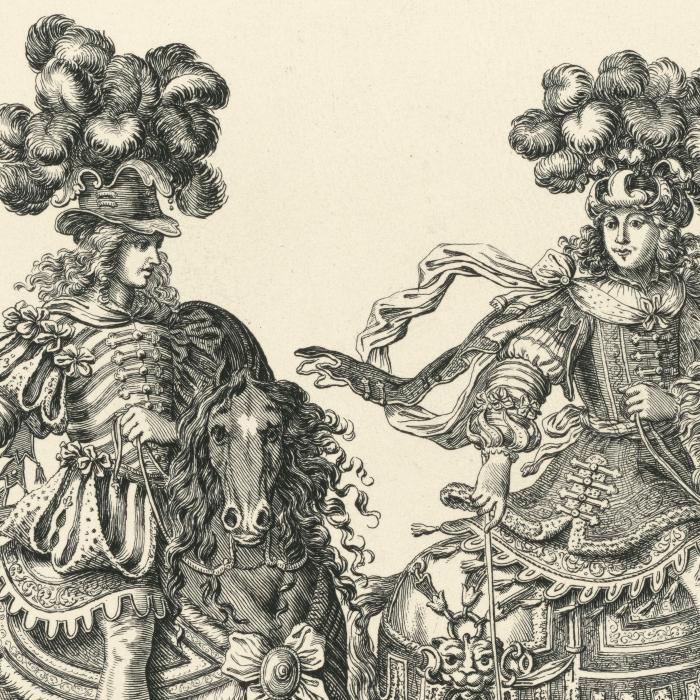 Second quadrille: Persian Page and Squire - Une estampe d’après François Chauveau