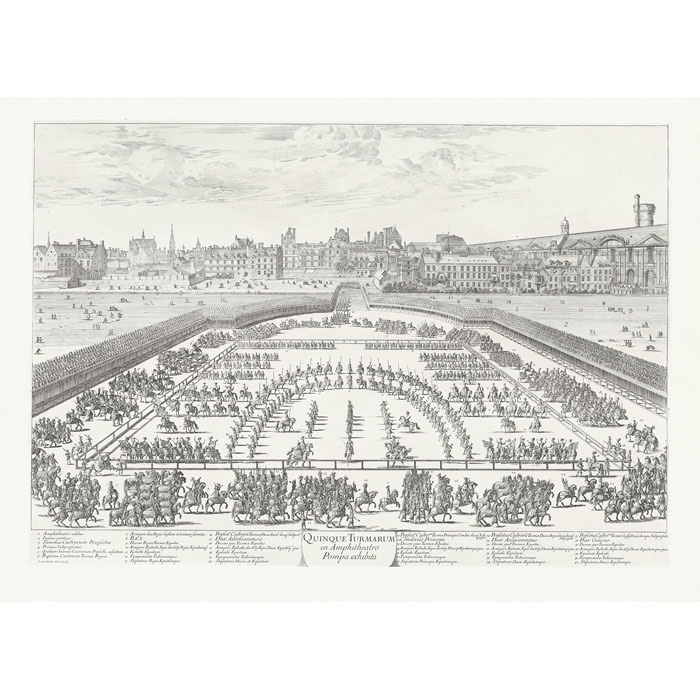 Parade of the five quadrilles in the arena - Une estampe d’après Israël Silvestre
