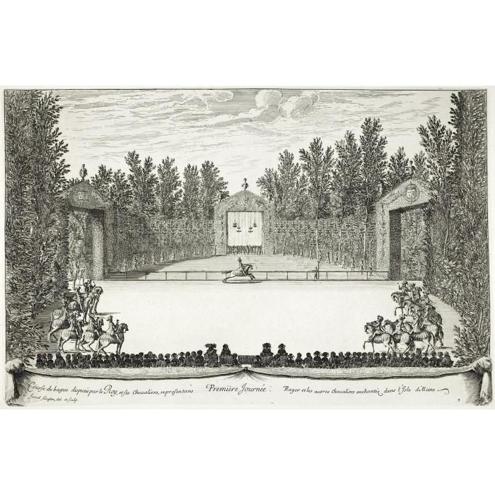 Horse race discussed by the King and his Knights - Une estampe d’après Israël Silvestre
