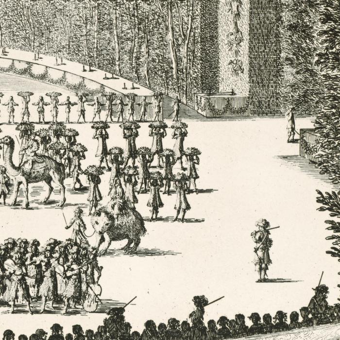 Horse race discussed by the King and his Knights - Une estampe d’après Israël Silvestre