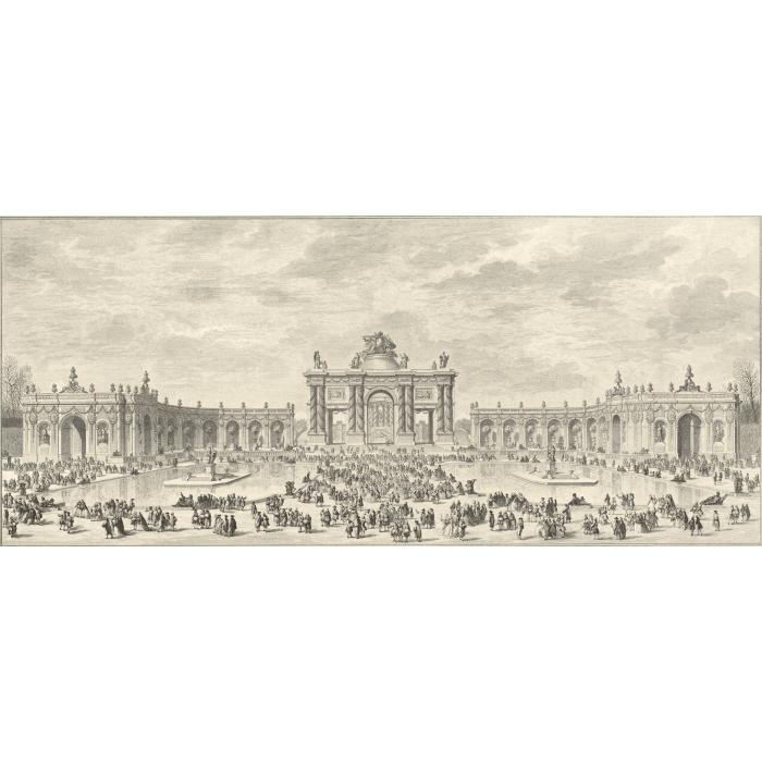 Décoration de la terrasse du château de Versailles à l’occasion de la naissance du duc de Bourgogne (1741) - Une estampe d’après René-Michel Slodtz