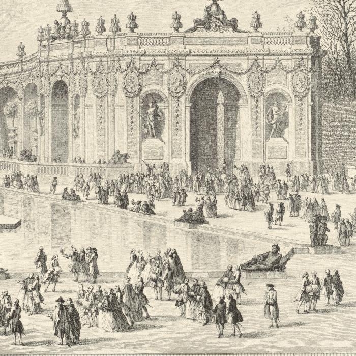 Décoration de la terrasse du château de Versailles à l’occasion de la naissance du duc de Bourgogne (1741) - Une estampe d’après René-Michel Slodtz