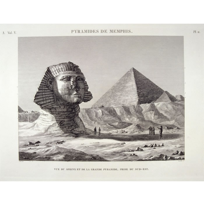 View of the sphinx and the great pyramid, taken from the south-east - Une estampe d’après Nicolas-Jacques Conté