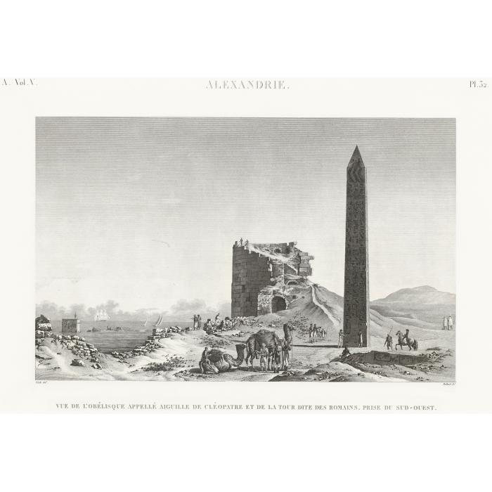 Alexandrie : vue de l’obélisque appelé 