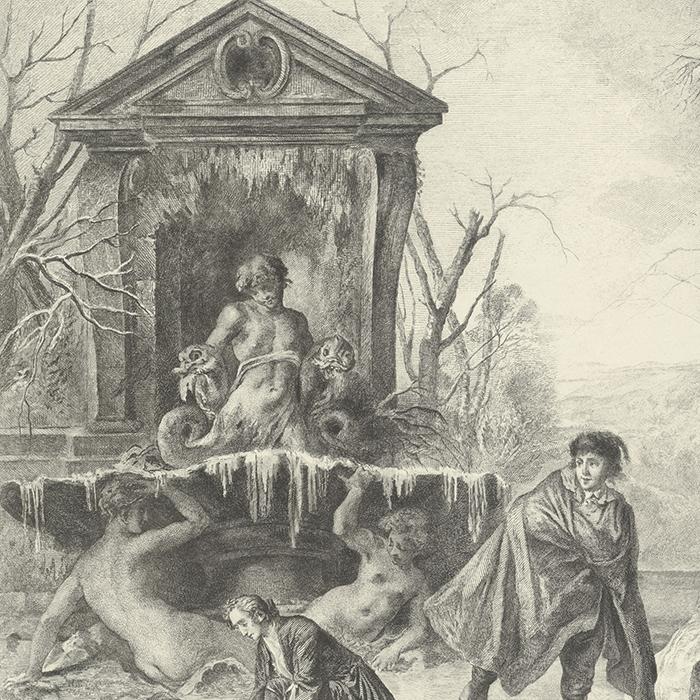 L’Hiver ou les patineurs - Une estampe d’après Eugène-André Champollion