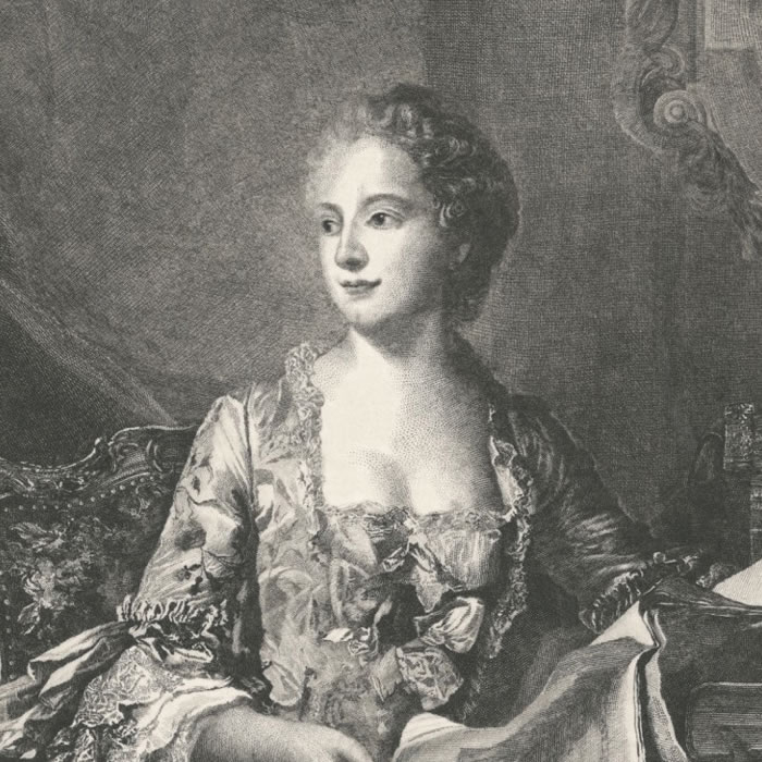 Madame de Pompadour - Une estampe d’après Maurice Quentin de La Tour