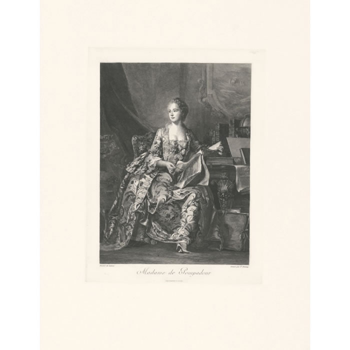 Madame de Pompadour - Une estampe d’après Maurice Quentin de La Tour