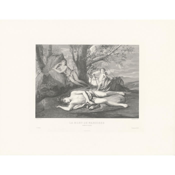Echo et Narcisse ou la Mort de Narcisse - Une estampe d’après Nicolas Poussin