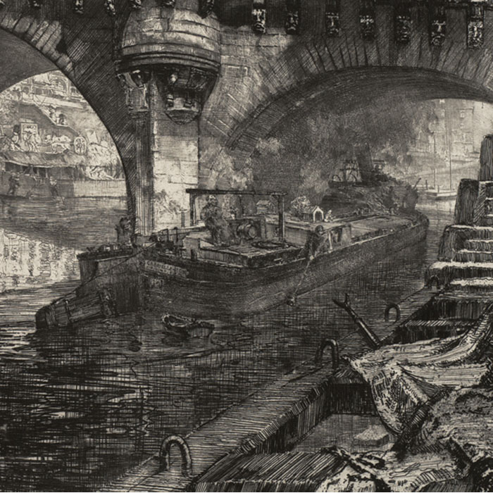 Le Pont-Neuf vue du canal de la Monnaie - Une estampe d’après Louis Orr