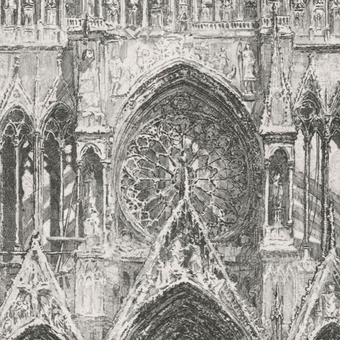 Cathédrale de Reims (façade) - Une estampe d’après Louis Orr