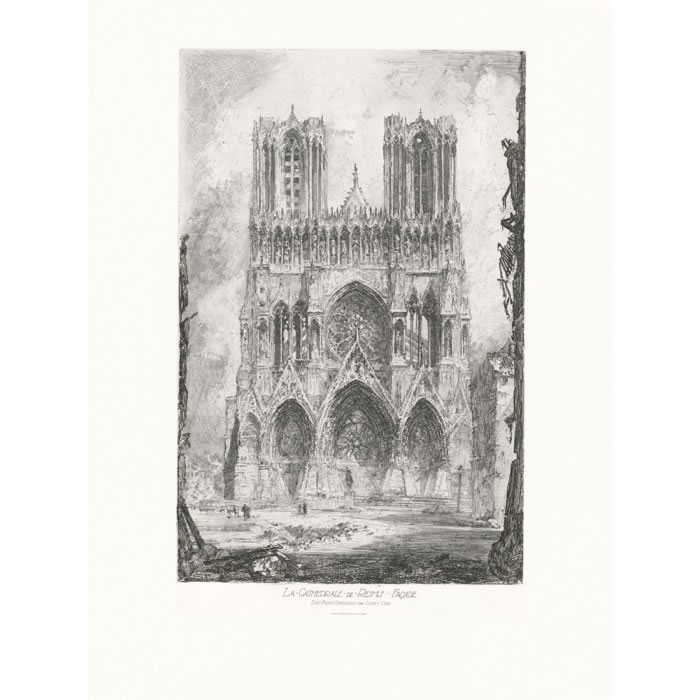 Cathédrale de Reims (façade) - Une estampe d’après Louis Orr