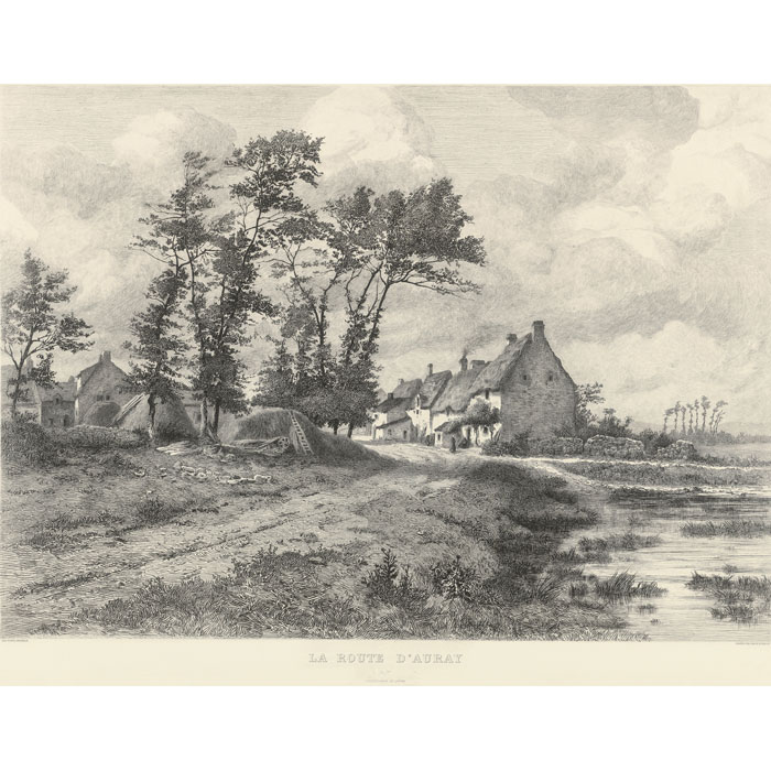 La route d’Auray - Une estampe d’après Emile Humblot