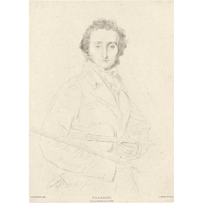 Paganini - Une estampe d’après Jean Auguste Dominique Ingres