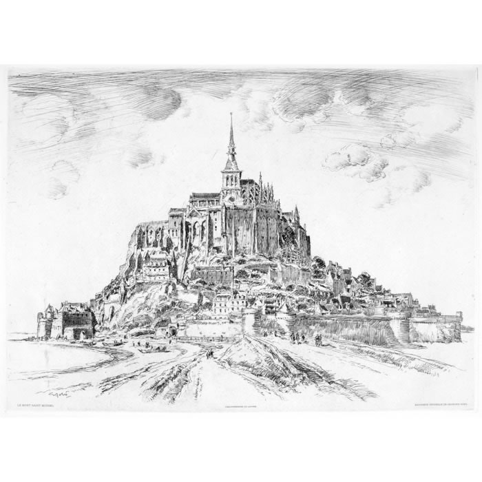 Le Mont-Saint-Michel - Une estampe d’après Georges Gobô