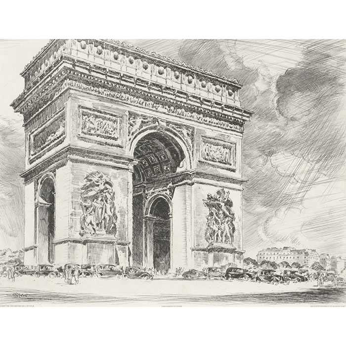 L’arc de Triomphe de l’Étoile - Une estampe d’après Georges Gobô