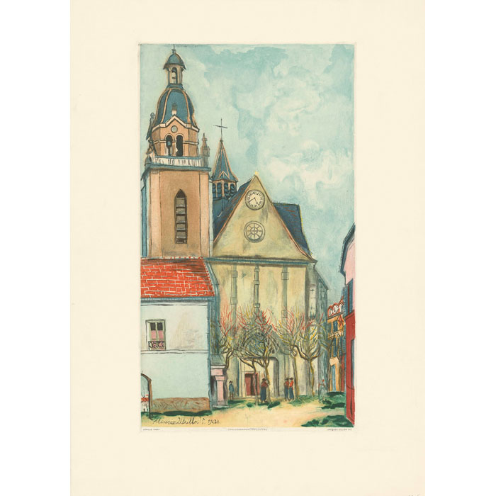 L’église de Limours - Une estampe d’après Maurice Utrillo