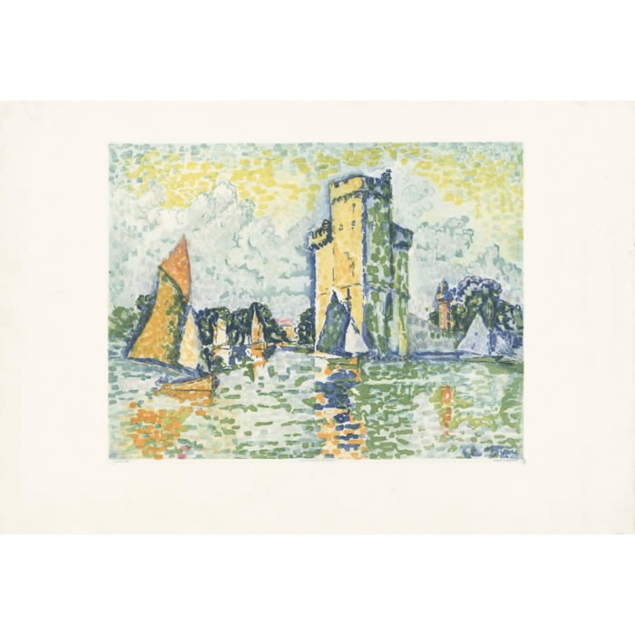 Le port de La Rochelle - Une estampe d’après Paul Signac