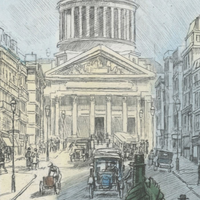 Le Panthéon et la rue Soufflot - Une estampe d’après Eugène Véder