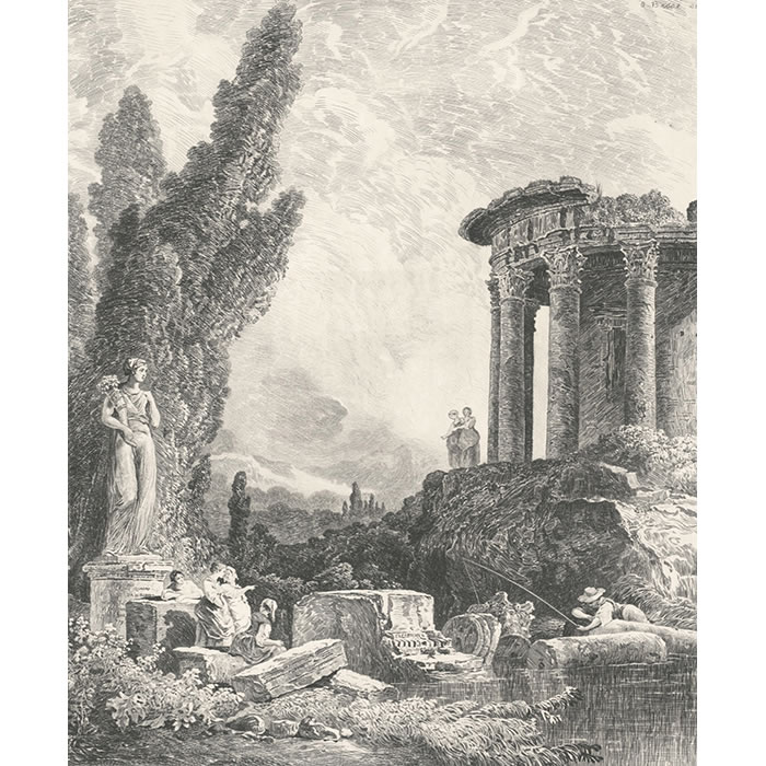 Ancient ruins - Une estampe d’après Hubert Robert