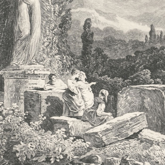 Ancient ruins - Une estampe d’après Hubert Robert