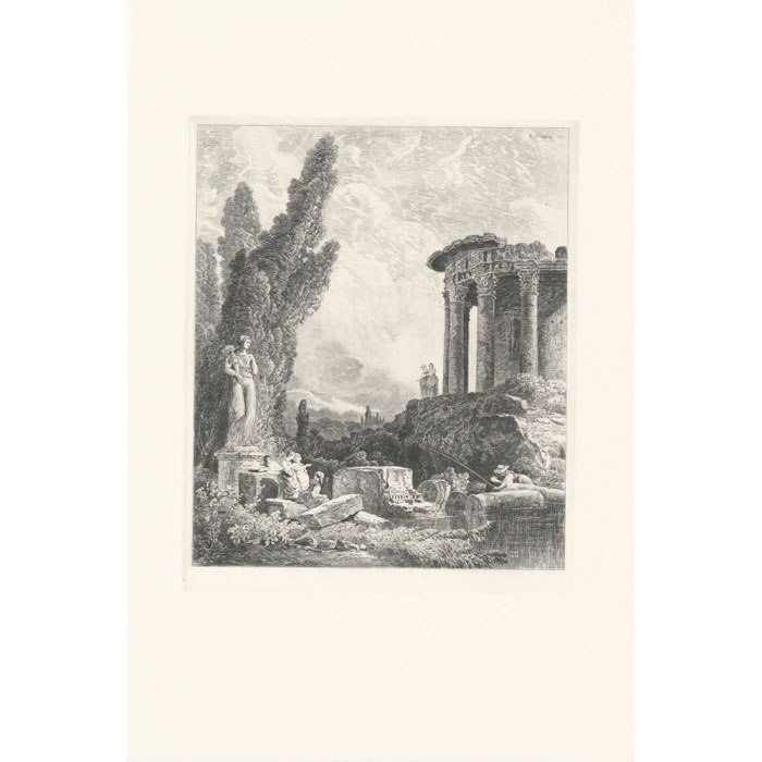 Ancient ruins - Une estampe d’après Hubert Robert