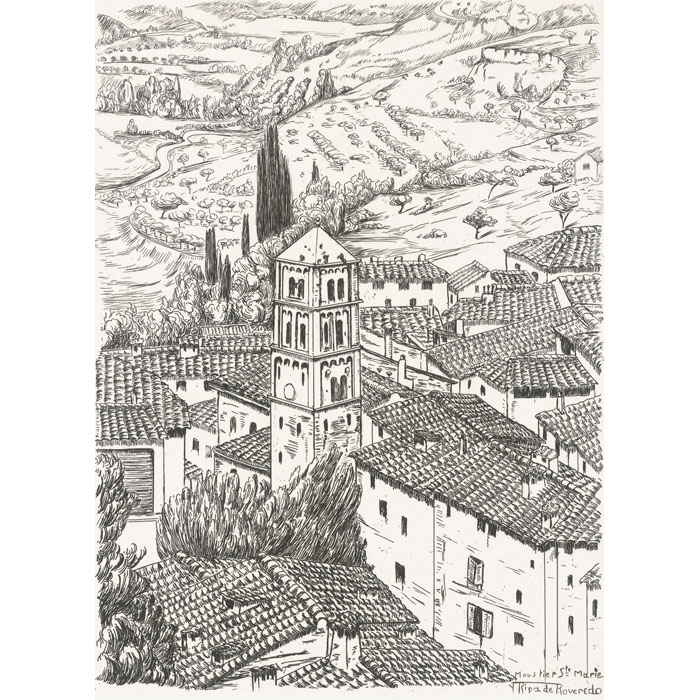 Moustier Sainte-Marie - Une estampe d’après Yvonne Ripa de Roveredo