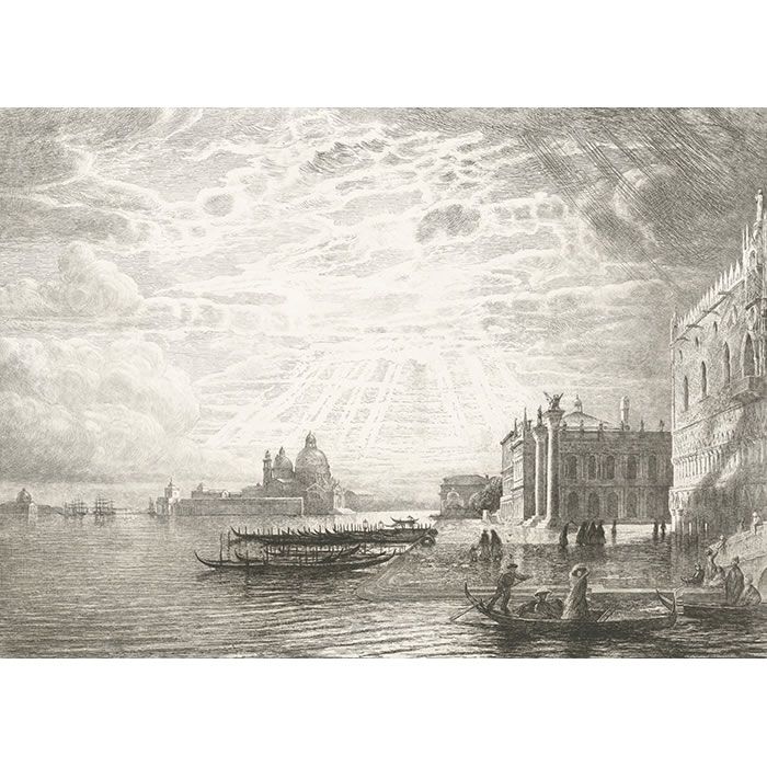 Venise : palais des Doges, Piazzetta et l’église de la Salute - Une estampe d’après André-Charles Coppier