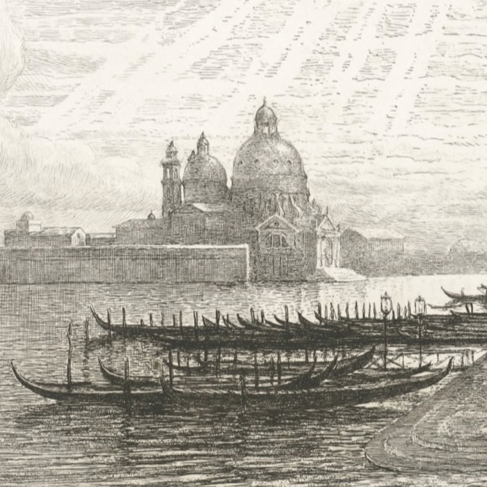 Venise : palais des Doges, Piazzetta et l’église de la Salute - Une estampe d’après André-Charles Coppier