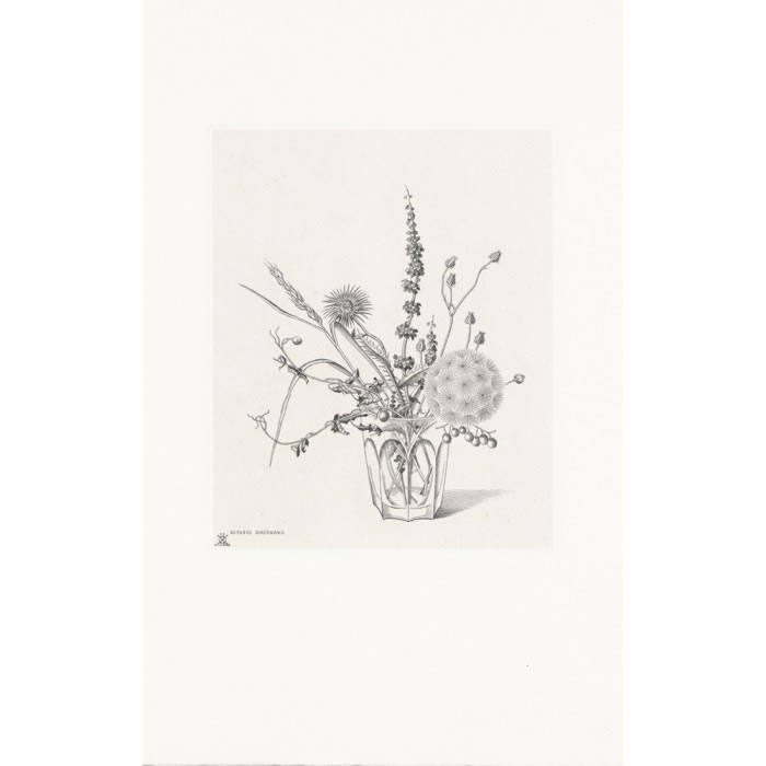 Fleurs des champs dans un verre. Automne - Une estampe d’après Kiyoshi Hasegawa