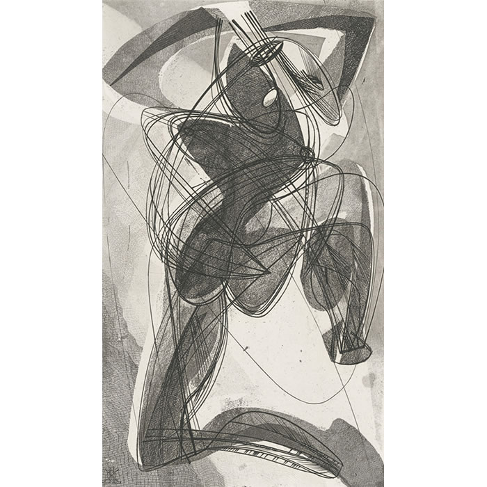 Personnage agenouillé - Une estampe d’après Stanley William Hayter