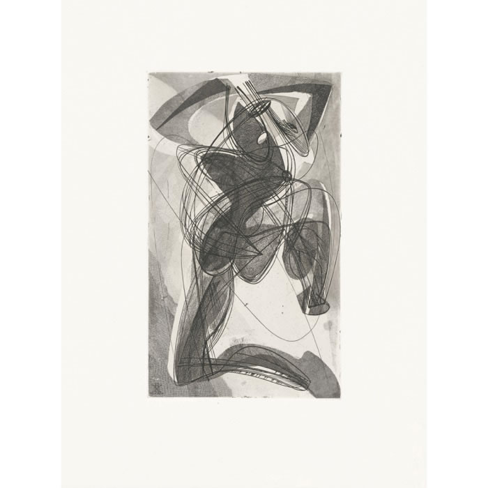 Personnage agenouillé - Une estampe d’après Stanley William Hayter