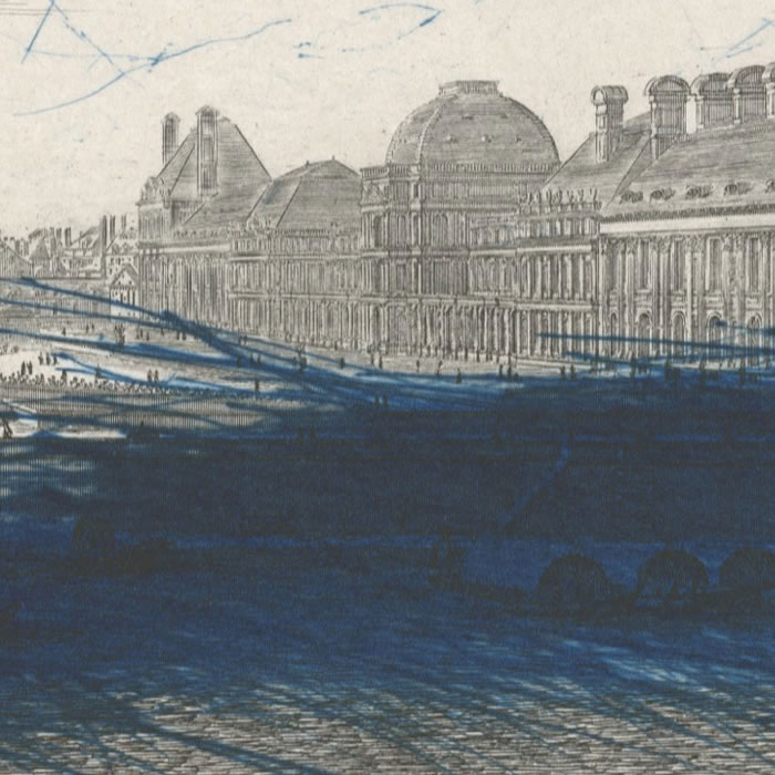 Vue et perspective du palais et des jardins des Tuileries - Une estampe d’après Arnulf Rainer