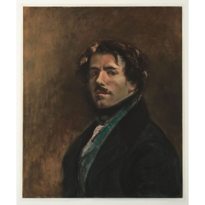Self-portrait by Delacroix, known as Self-Portrait in a Green Vest - Une estampe d’après Pietro Sarto