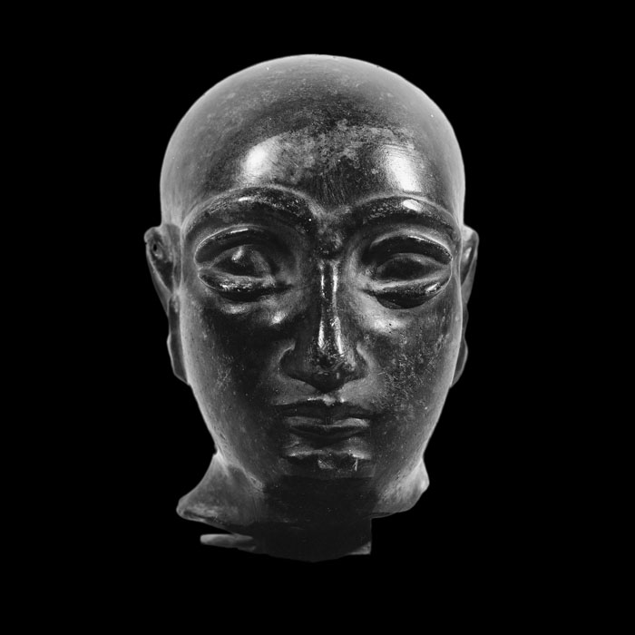 Tête d’homme sumérien - Antiquités orientales - Reproduction d’une sculpture du Musée du Louvre, Paris