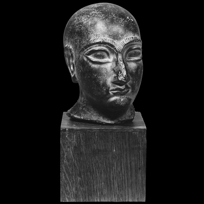 Tête de jeune homme sumérien - Antiquités orientales - Reproduction d’une sculpture du Musée du Louvre, Paris