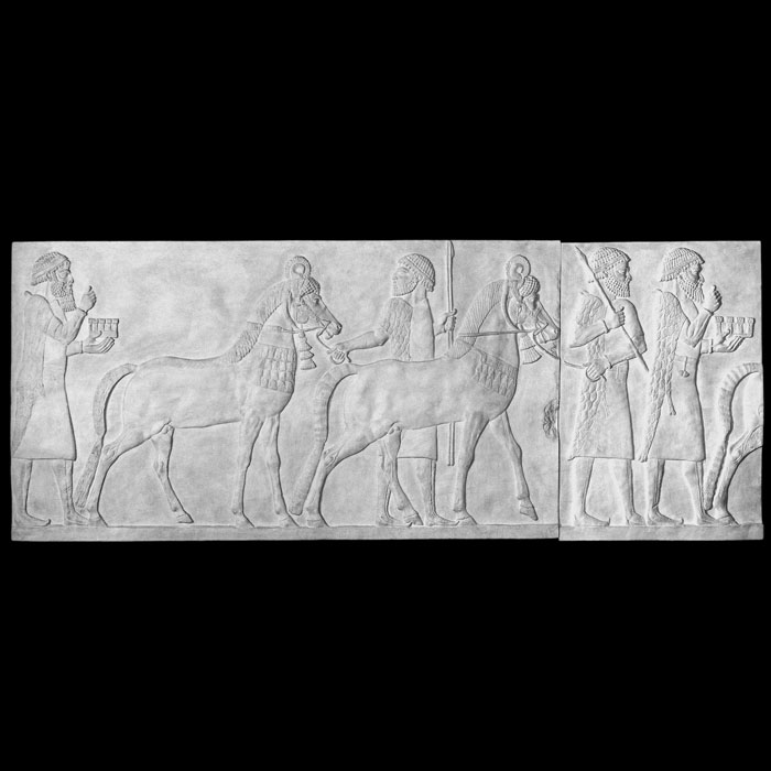 Bas-relief of Median tributaries from Khorsabad - Eastern antiquities - Reproduction d’une sculpture du Musée du Louvre, Paris
