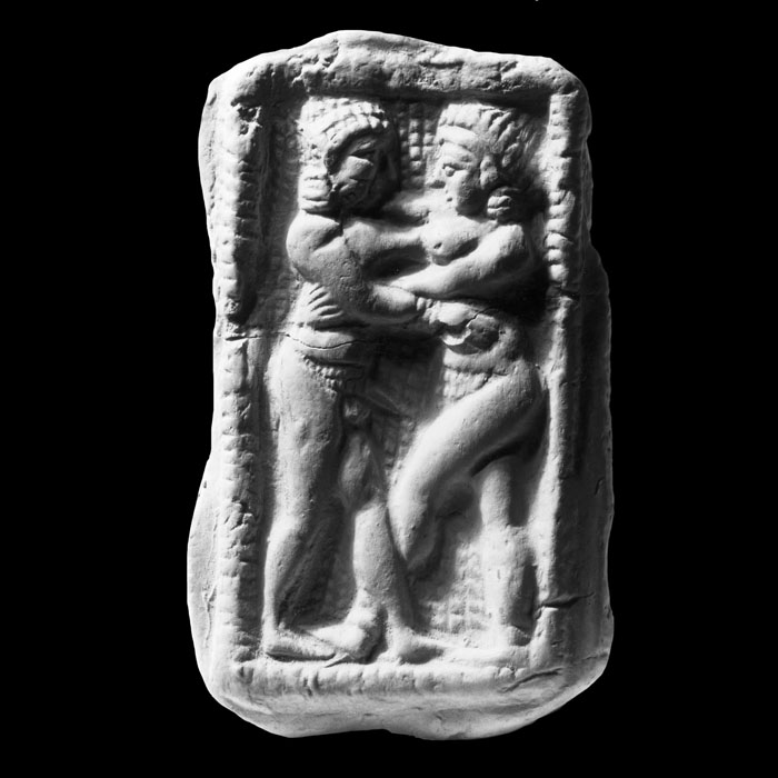 Plaquette of a reclining couple - Eastern antiquities - Reproduction d’une sculpture du Musée du Louvre, Paris