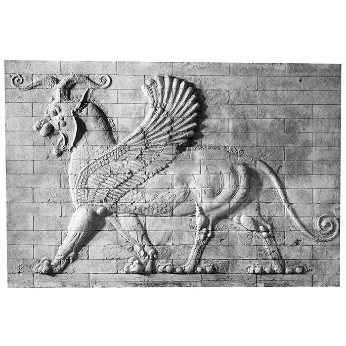 Bas-relief of a winged griffon - Eastern antiquities - Reproduction d’une sculpture du Musée du Louvre, Paris