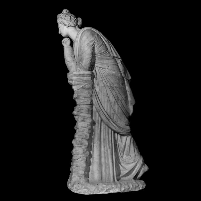 Draped Polymnie leaning on a rock - Greco-Roman antiquities - Reproduction d’une sculpture du Musée du Louvre, Paris