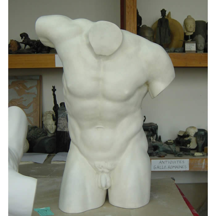 Torso of faun playing the cymbals - Greco-Roman antiquities - Reproduction d’une sculpture du Musée des Offices, Florence