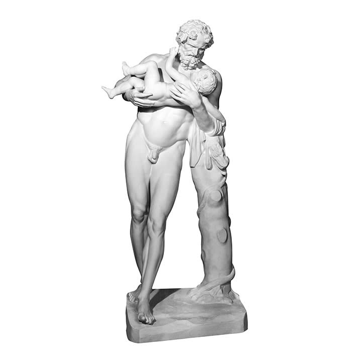 Silenus carrying the infant Dionysus - Greco-Roman antiquities - Reproduction d’une sculpture du Musée du Louvre, Paris