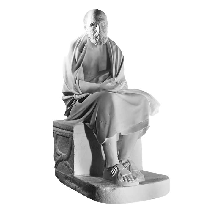 Reproduction of statue: Seated portrait of the Stoic philosopher Chrysippus