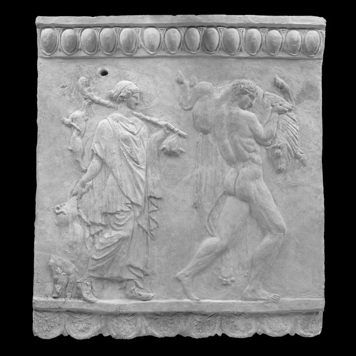 Hercules and a season (Winter) - Greco-Roman antiquities - Reproduction d’une sculpture du Musée du Louvre, Paris