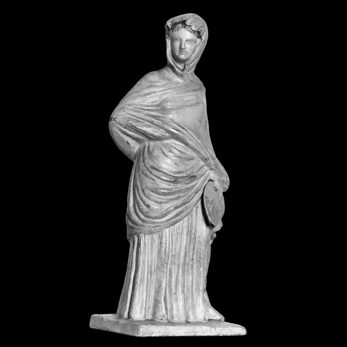 Tanagra à l’éventail - Antiquités gréco-romaines - Reproduction d’une sculpture du Musée du Louvre, Paris