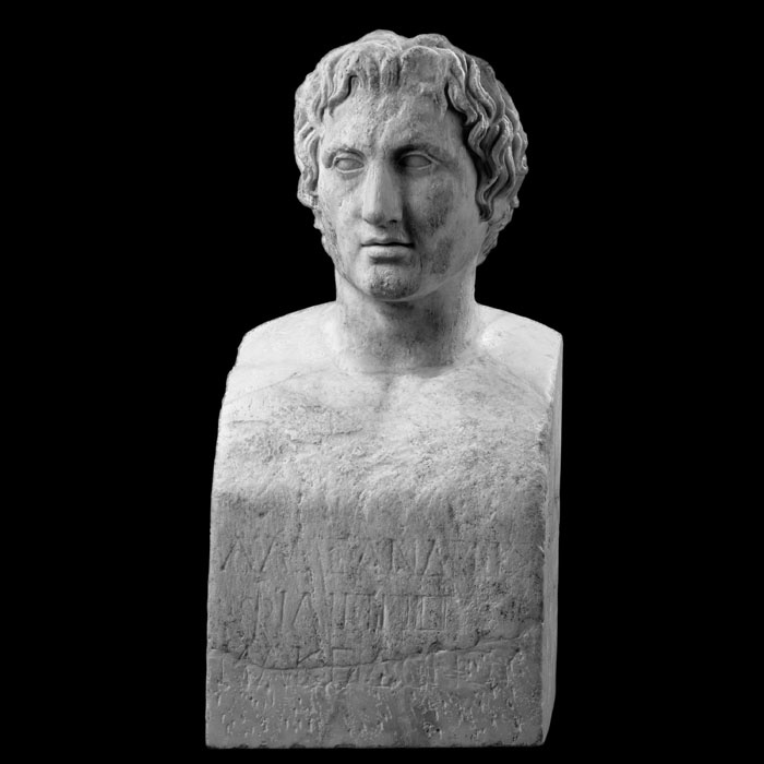 Bust of Alexander the Great, Hermes Azara - Greco-Roman antiquities - Reproduction d’une sculpture du Musée du Louvre, Paris