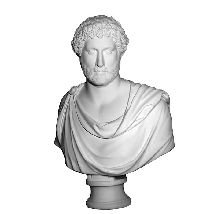 Buste drapé d’Hadrien - Antiquités gréco-romaines - Reproduction d’une sculpture du Musée du Louvre, Paris