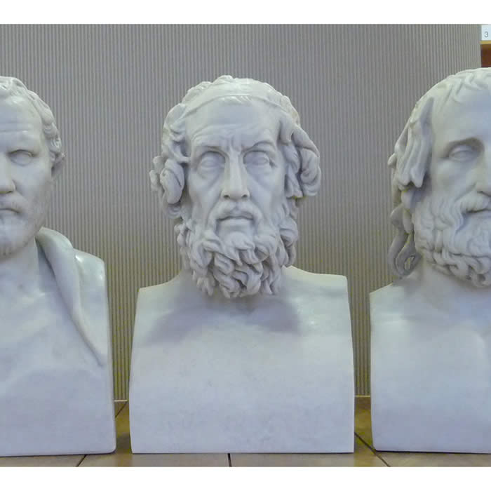 Buste du poète Homère - Antiquités gréco-romaines - Reproduction d’une sculpture du Musée du Louvre, Paris