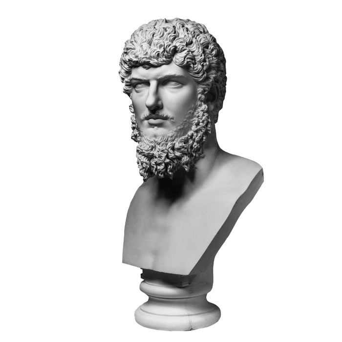 Buste de Lucius Verus, collection Borghèse - Antiquités gréco-romaines - Reproduction d’une sculpture du Musée du Louvre, Paris