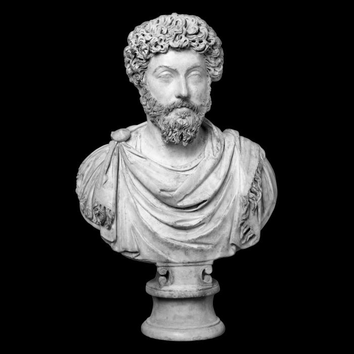 Bust of Marcus Aurelius - Greco-Roman antiquities - Reproduction d’une sculpture du Musée du Louvre, Paris